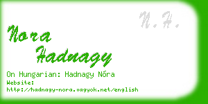 nora hadnagy business card
